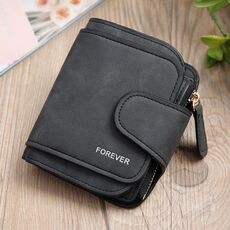 Vintage Nubuck Leather Showies Portafoglio Tipo Breve Breve Multi-Clot Coin Clutch (nero)