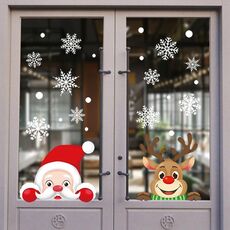 XC009 5 Set natale finestra Grille Sticker Babbo Natale Elk Vetro decorazione della finestra