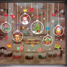 BQ027 5 Sets Christmas window Grille Sticker Santa Claus Elk Vetro decorazione della finestra