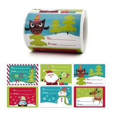 Autoadesivo della decorazione della merce di regalo di Natale 5 PCS, dimensioni: 50x75mm (A-389)