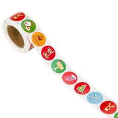 5 pezzi di natale decorazione della decorazione della decorazione della serie del regalo Etichetta dell'autoadesivo, dimensione: 25mm (numero 1)