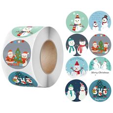 Snowman Christmas Sticker Decorazione regalo Decorazione Regalo Adesivi di tenuta, Dimensioni: 1,5 pollici / 3.8 cm (LG-210922-38-001)