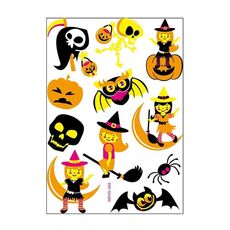 Adesivo per trasferimento d'acqua per bambini fluorescenti di Halloween Adesivo per tatuaggio animale cartone animato (WSYG02)