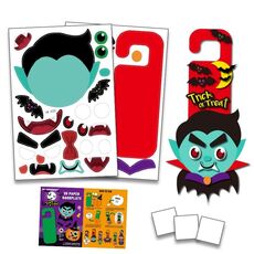 1 set bambini cartone animato decorazione di halloween adesivi appesi per porte vacanze fai da te emoticon di gioco (vampiro)