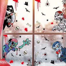 3 Set Adesivi Decorazione di Halloween Lampada di zucca Spider Ghost Adesivi elettrostatici, Stile: BQ041-42-43-44