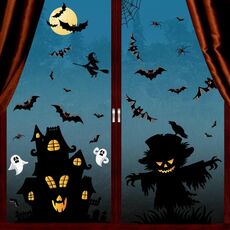 3 set Adesivi Decorazione di Halloween Lampada di zucca Spider Ghost Adesivi elettrostatici, Stile: BQ049 + 050 + 052