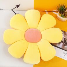 Piccola margherita fiore morbido cuscino elastico cuscino 37 cm (giallo)
