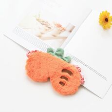 2 pezzi frutta peluche maschera per occhio carino ragazza morbida dormino blackout eye mask (carota)