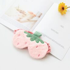 2 PCS frutta peluche maschera per occhio carino ragazza morbida sleep sleep blackout eye mask (fragole rosa superficiale)