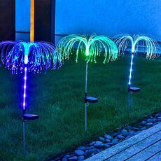 Lampada solare in fibra ottica lampadina lampada a terra tappo a terra lampada a led da giardino all'aperto lampada da giardino (luce colorata)