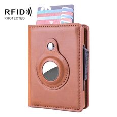 Portafoglio automatico della scheda pop-up RFID multi-funzione Portafoglio di localizzazione per Airtag (albicocca)