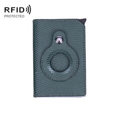 Modello di lucertola RFID Porta carte antifurto con foro tracker per Airtag (verde)
