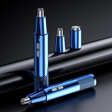 YD-112 taglio di capelli nasali elettrici per capelli, Stile: Naso Device per capelli + Rasoio (blu)