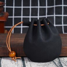 Mini organizzatore di monete in pelle vintage 18L-107 (nero)