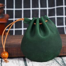 Mini organizzatore di monete in pelle vintage 18L-107 (verde)
