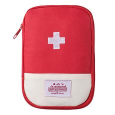 Borsa medica portatile da viaggio per casa, colore: rosso grande
