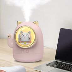A-16 Home Office Silent Mini Lucky Cat Humidificatore USB (rosa)