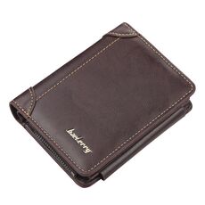 BAELLERRY D9159 UOMINI BREVE TRI-PIGHT Zip Coin Borsellino Porta carte sottile (caffè)