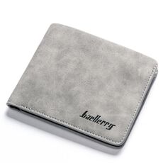 BAELLERRY BLR1152 UOMINI BREVE Portafoglio Vintage BREDED Due portafoglio a due volte (grigio orizzontale)