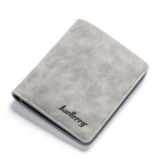 BAELLERRY BLR1152 UOMINI BREVE Portafoglio vintage smerigliato a due piegate portafoglio (verticale grigio)