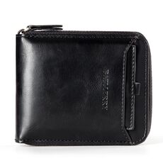 BAELLERRY D3124 Breve portafoglio in pelle PU Zipper Whitro Youth Youth Bowle Small Portafoglio (nero orizzontale)