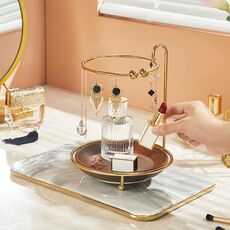 HP210803 Ingresso Small Objects IMEWelry Storage Display rack (Golden + Walnut)