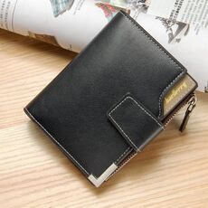 BAELLERRY Casual Portafoglio multifunzionale con cerniera con cerniera Borsa a moneta tri-piega per uomo (blu)
