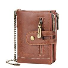 Portafoglio corto BAELLERRY doppio portafoglio tri-fold per uomo (marrone)