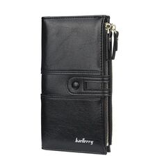 BAELLERRY Ladies Long Grande Capacity Fibbia Zip Clutch Portafoglio multi-card (nero)