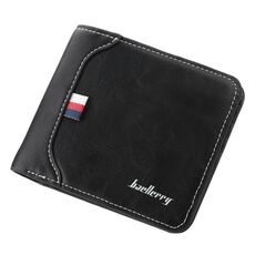 Portafoglio corto BAELLERRRY Borsa azzerata Tri-Piegata per uomo (nero)