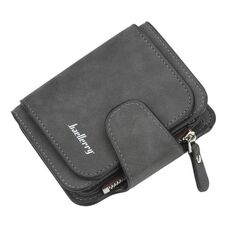 BAELLERRY Ladies Fibbia Nubuck Portamonete in pelle carina carino piccolo portafoglio studente fresco (nero)