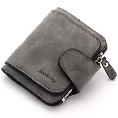 BAELLERRY Ladies Fibbia Nubuck Portamonete in pelle Carino carino piccolo portafoglio studente fresco (fuliggine)