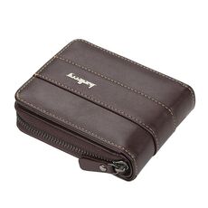 BAELLERRY UOMINI BREVE Portafoglio a portafoglio multi-cartolina Portafoglio con zip tri-fold (caffè scuro)
