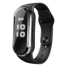 Bracciale repellente per zanzara ad ultrasuoni M21 con contatore di passo e orologio e funzione temperatura (nero)