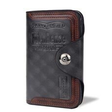 MENBENSE BREVE FASHION TEMPOCE MAGNETIC Fibbia grande capacità 3 piegatore maschio portafoglio (nero)