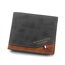 Portafoglio di timbro a caldo di Menbense Breve portata multi-card multi-scheda grande capacità maschile (D3301-4 nero)
