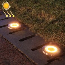 2 pezzi 20dies da giardino solare impermeabile esterno Luce sepolta (luce gialla)