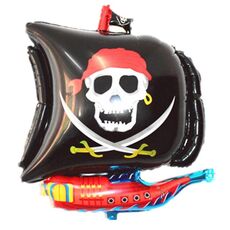 5 pezzi di palloncini per palloncini di navi pirata di pirata Halloween Film Balloon (nero)