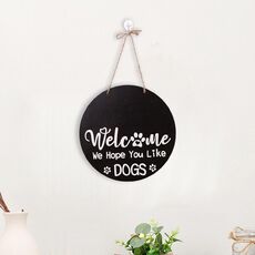 Decorazione della porta appesa di Pasqua Segno appeso in legno interno, stile: spero che ti piacciano i cani