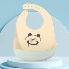 Spray per bambini spray impermeabile in silicone bavaga asciugamano di saliva ultra-sottile, schema: panda divertente
