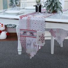 2 pezzi per decorazioni natalizia tavolo bandiera di ristorazione per feste di famiglia (grigio)
