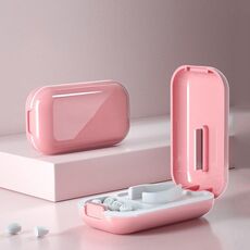 TP-009 Mini pillola per tagliare la scatola di archiviazione Dispenser (Cherry Blossom Red)