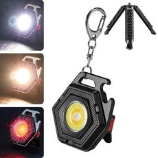 E-SMARTER W5131 Mini portachiavi torcia portatile a luce forte, specifica: nero + treppiede