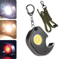 E-SMARTER W5132 Mini portachiavi torcia portatile a luce forte, specifica: corda nera + mano