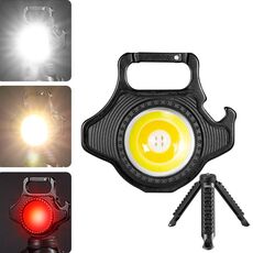 E-SMARTER W5133 mini portachiavi torcia portatile a luce forte, specifica: nero + treppiede