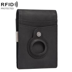 HUMERPAUL BP993 Borsa porta carte tascabile antifurto RFID adatta per AirTag (nero)