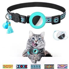 Collare con nappa a campana colorata per animali domestici per tracker Airtag (verde)