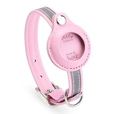 Per collare in PU per animali domestici con copertura protettiva Airtag Tracker, specifica: S (rosa)