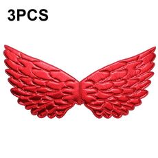 3 PCS Bambini Prom Dress Up Ali Elfo Ali Colorate Puntelli Costume Party (Rosso)