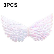 3 PCS Bambini Prom Dress Up Ali Elfo Ali Colorate Puntelli Costume Party (Bianco)